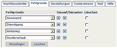 prozesse fehlgr&uuml;nde